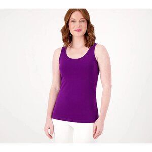 Women with Control Tank Top Size Medium Tummy Control Scoop Neck Top Purple NEW